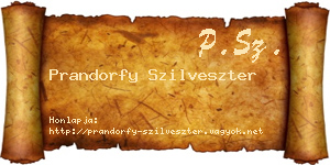 Prandorfy Szilveszter névjegykártya